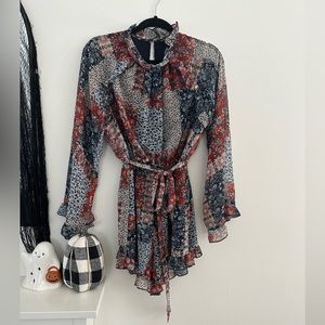 OLIVACEOUS Patchwork Romper